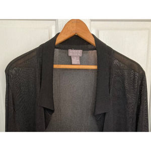 Sigrid Olsen Black Cardigan XL Folded Collar No Closures